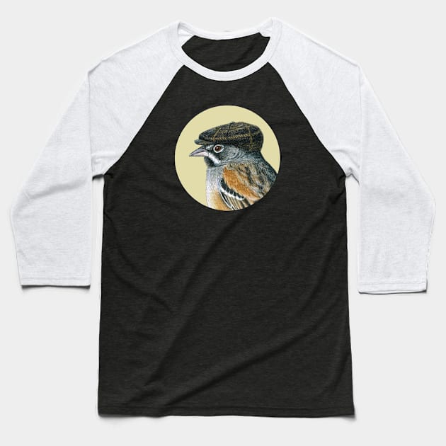 Bridled Sparrow Baseball T-Shirt by Mikhail Vedernikov